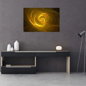 Tabloul cu spirala abstractă în galben (90x60 cm)