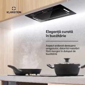 Klarstein Hektor Eco, hotă, 52 cm, 466 m³/h, control tactil, sticlă