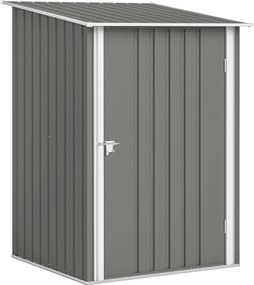 Outsunny Căsuță de Grădină 0.92m² din Oțel Galvanizat, Capann pentru Unelte cu Ușă Blocabilă, Acoperiș Înclinat, 100x104x160 cm, Gri | Aosom Romania