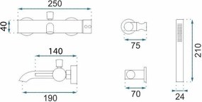 Baterie de cada Rea Lungo Grip cupru periat
