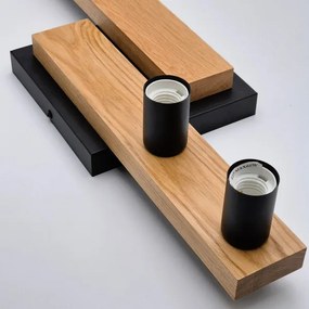 Lustră aplicată MATTE 4xE27/15W/230V negru/stejar