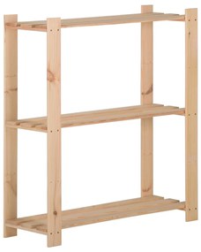 Raft depozitare 3 niveluri, 80x28,5x90 cm, lemn masiv de pin 80 x 28.5 x 90 cm, 1