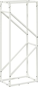 vidaXL Suport pentru lemne de foc alb 40x25x100cm Oțel laminat la rece