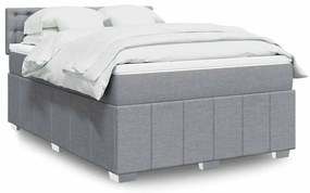 vidaXL Pat continental, gri deschis, 140x200 cm, material textil