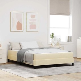 vidaXL Pat cu arcuri Altele Crem 140 x 200 cm țesătură