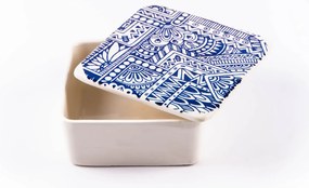 Cutie de depozitare din ceramică decorativă Tatto Blue