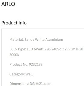 Aplica Spot LED directionabil stil minimalist ARLO alba, NVL-9232133