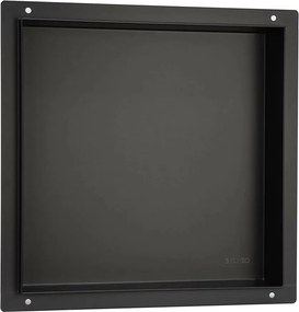 Raft incastrat patrat Balneo Wall-Box 30x30x7 cm fara rama negru periat