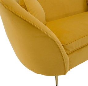 Canapea cu 2 locuri de design, ţesătură Velvet galbenă/gold crom auriu, EZIO TYP 2