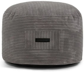 Taburet gri închis cu tapițerie din catifea reiată Om 60 – SLOWDOWN