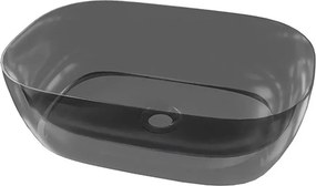 Lavoar pe blat Rune Eirik dreptunghiular 50 cm negru lucios rasina transparenta