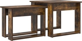 vidaXL Set de măsuțe de cafea 2 pcs Stejar fumuriu Lemn compozit