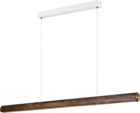 Lustra suspendata LED design liniar din lemn Akeno