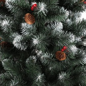 Brad de Crăciun artificial roșu și conuri de pin 180 cm