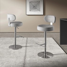 Scaun de bar pivotant cu inaltime reglabila Stool gri deschis