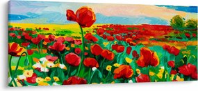 Tablou - Câmp cu maci (120x50 cm)
