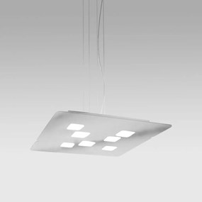 Lustra suspendata moderna GISELLE 54x54cm, alb, gri sau argintiu