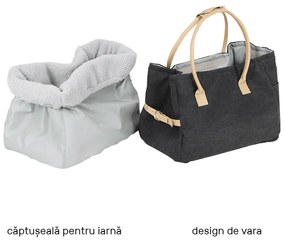 TEMPO-KONDELA MANIK TYPE 4, geantă pentru câini, mare, gri / bej, 46x27x33cm