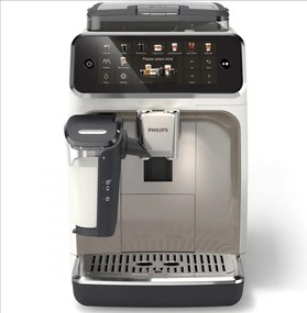 Espressor automat Philips LatteGo 5500 EP5543/90, 1500 W, 15 bar, 1,8 l, 20 bauturi, LatteGo, SilentBrew, QuickStart, Rasnita ceramica, Ecran tactil, Alb cromat