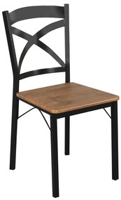 Set mobilier sufragerie Hungria (stejar închis + negru) (pentru 4 persoane). 1116359