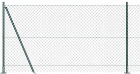 vidaXL Stâlp de gard. Verde 10 x 1,2 m (plasă 40 x 40 mm) Oțel și PVC