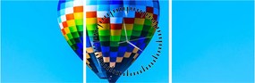 Tablou - Balon cu aer cald (cu ceas) (90x30 cm)