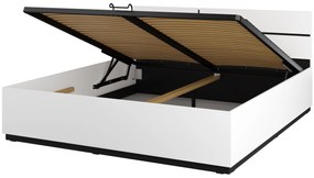 Pat matrimonial 180 cm Crossroad S52 (alb + negru) (lift cu gaz). 1118241
