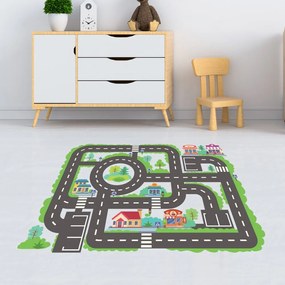 Autocolant din vinilin pentru podea cameră copii Ambiance Travel