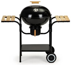 Gömb alakú görgős faszenes grill hamutartóval