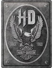 Placă metalică Harley Davidson - Metal Eagle, (30 x 40 cm)