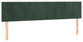 Tablii de pat, 2 buc, verde inchis, 90x5x78 88 cm, catifea 2, Verde inchis, 180 x 5 x 78 88 cm