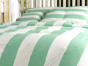 Lenjerie de pat din bumbac STRIPES alb-verde Dimensiune lenjerie de pat: 70 x 90 cm | 140 x 220 cm
