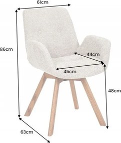 Set de 2 scaune pivotante Baltic stejar/ gri