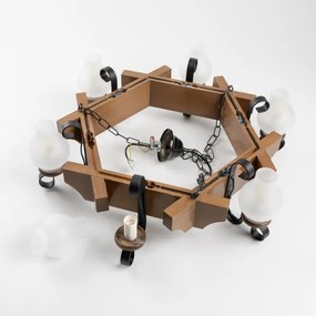 Lustră pe lanț Brilagi QUEEN 6xE14/40W/230V fag/nuc