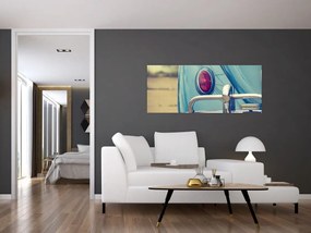 Tablou cu veteran turcoaz (120x50 cm)