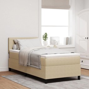 vidaXL Pat cu Rame Box Spring cu Saltea Verde deschis/Gri 80x200 cm Țesătură de Corduroy
