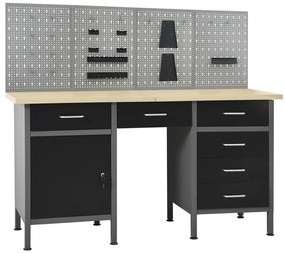 Banc de lucru cu patru panouri de perete