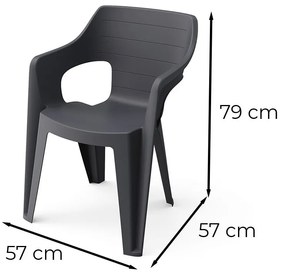 Ravello 4+1 kerti bútor garnitúra szett dió-fekete