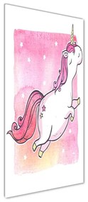 Tablou pe sticlă acrilică Unicorn roz