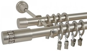 Galerie dubla XANTOS 19/19 CROM MAT (Alege marime: 120 cm)