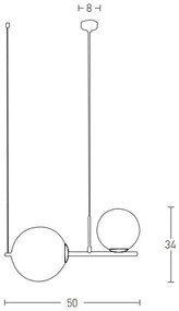 Lustră pe cablu 2xE27/15W/230V auriu Zambelis 1997