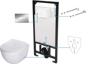 Deante Peonia set cadru și vas wc, capac+ buton de spălare CDES6ZPW