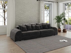Canapea extensibilă dumonde cu 2 lăzi de depozitare si sezut confortabil din spuma high-density, Verona Tobago Anthracit 310x100 cm
