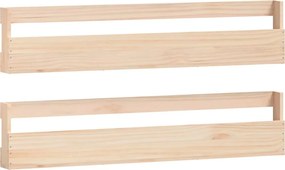 vidaXL Pantofare de perete, 2 buc., 110x9x23 cm, lemn masiv pin