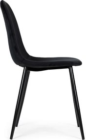 Set de 4 scaune din catifea negru