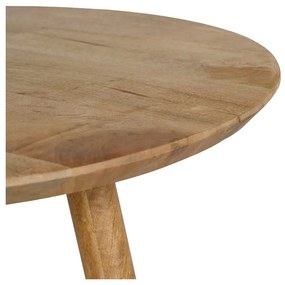 Măsuță de cafea în culoare naturală rotundă din lemn de mango ø 60 cm Mao – Ixia
