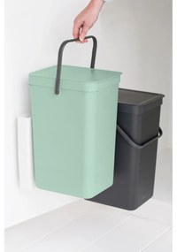 Coș de gunoi verde mentă/gri închis de reciclat/ încorporat din plastic 32 l Sort &amp; Go – Brabantia