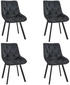 Set 4 buc. scaune sufragerie Jardines (negru). 1117282