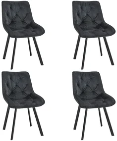 Set 4 buc. scaune sufragerie Jardines (negru). 1117282