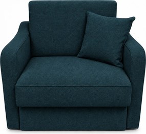 Fotoliu SAMY extensibil, cu lada de depozitare, stofa bleumarin, cadru metalic, 103x100x92 Stofa, Bleumarin